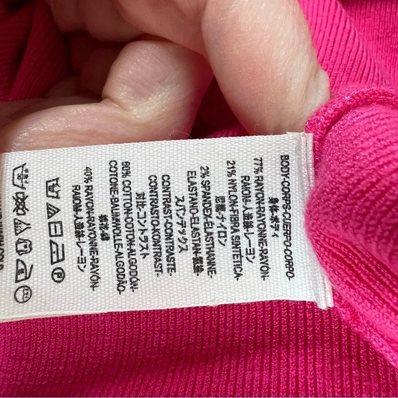 Free People Hot Barbie Pink Sweater Ribbed Dress Slouchy Bubble Sleeves Size S - Picture 5 of 5